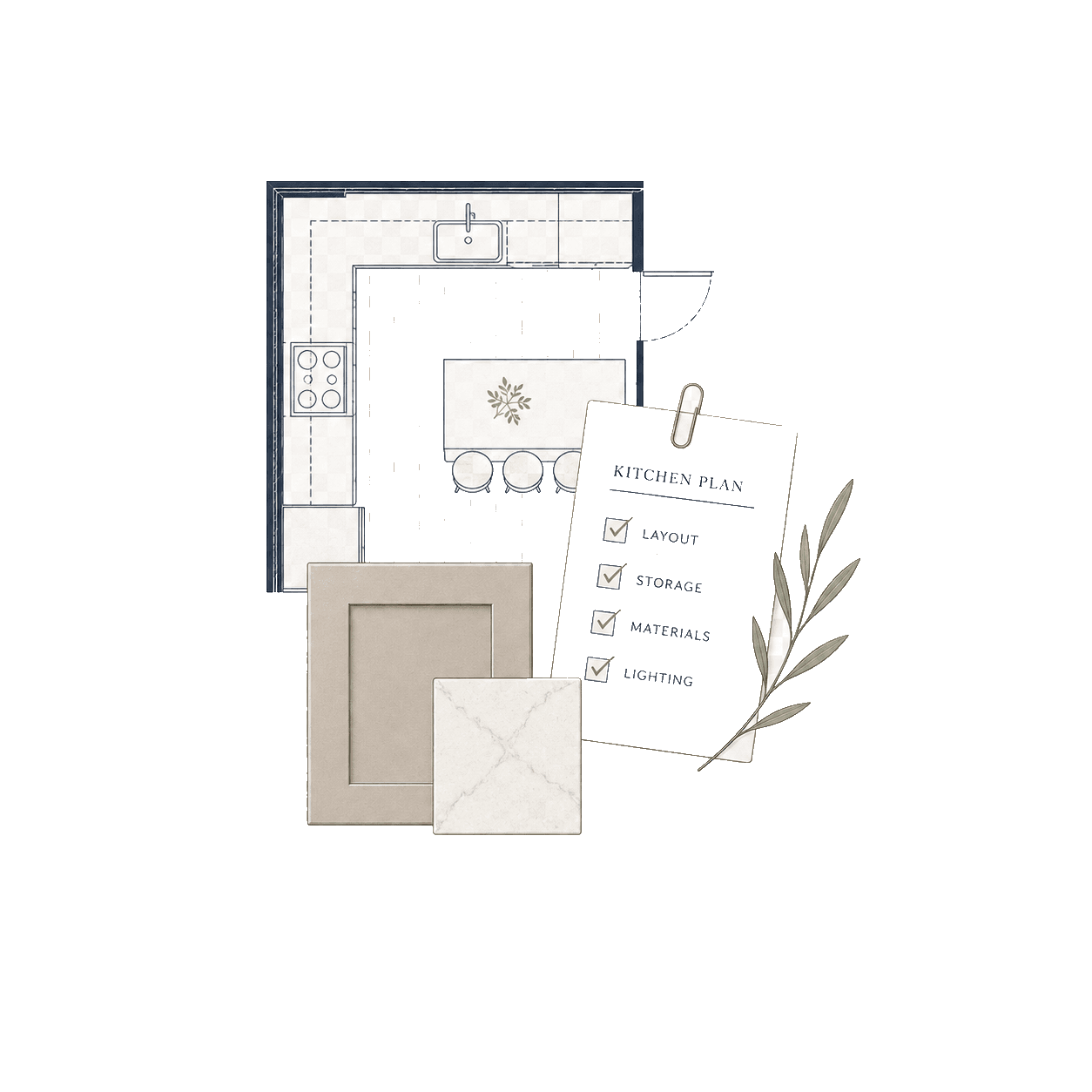 Planning checklist with materials to review
